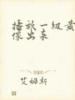 播放一级黄色录像出来