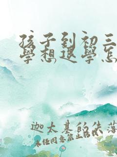 孩子到初三后厌学想退学怎么办