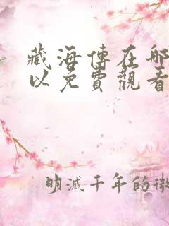 藏海传在哪儿可以免费观看