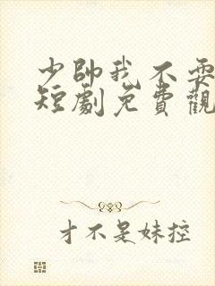 少帅我不耍你了短剧免费观看