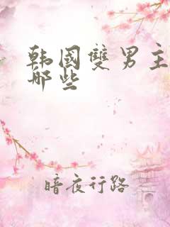 韩国双男主剧有哪些