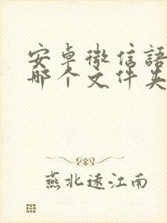 安卓微信语音在哪个文件夹