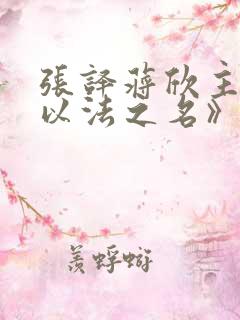 张译蒋欣主演《以法之名》在线观看