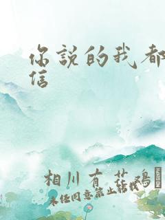 你说的我都会相信