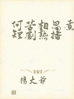 何苦相思煮余年短剧热播