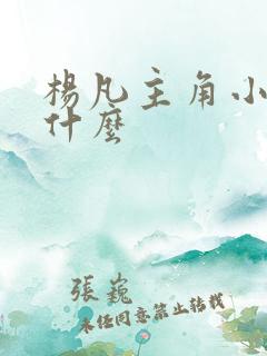 杨凡主角小说叫什么