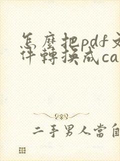 怎么把pdf文件转换成cad格式
