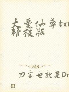 大爱仙尊txt精校版