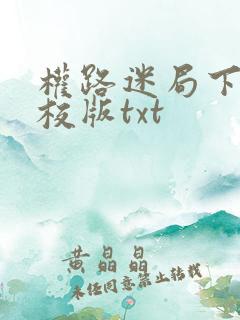 权路迷局下载精校版txt