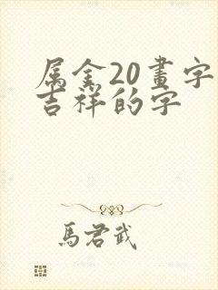 属金20画字最吉祥的字