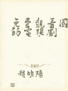 免费观看国语版的电视剧