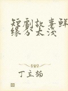 短剧故事鲜艳,缘分太浅