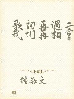 歌词再过二十年我们再相会是啥歌名