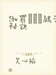 伽罗ちゃん腿法秘诀