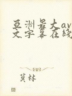 亚洲最大av中文字幕在线