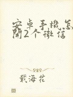安卓手机怎样双开2个微信