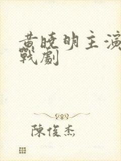 黄晓明主演的谍战剧