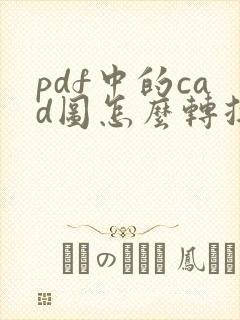 pdf中的cad图怎么转换成cad
