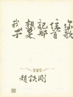 我想记住你的样子是哪首歌的歌词