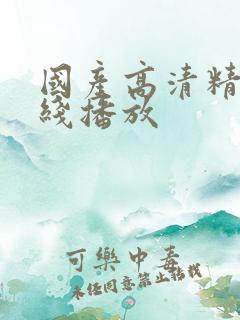 国产高清精品在线播放