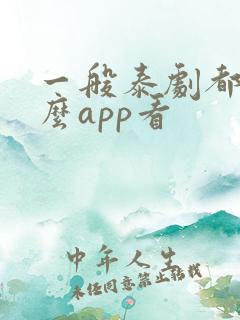 一般泰剧都用什么app看
