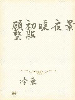 顾初暖夜景寒完整版