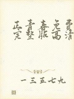 正青春免费观看完整版高清