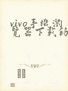 vivo手机浏览器下载的文件在哪