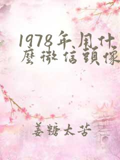 1978年用什么微信头像财运好