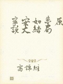 宁安如梦原著小说大结局