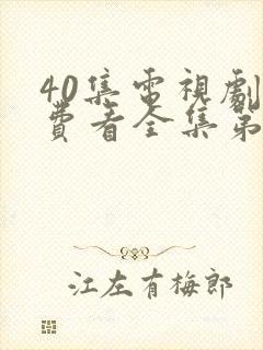 40集电视剧免费看全集第4集