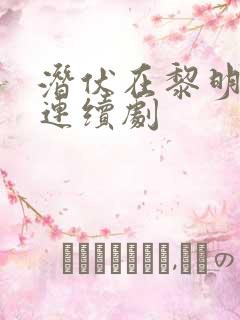 潜伏在黎明之前连续剧