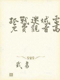 孤战迷城电视剧免费观看高清