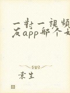 一对一视频的交友app哪个好