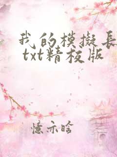 我的模拟长生路 txt精校版