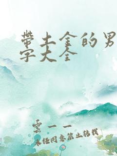 带土金的男孩名字大全