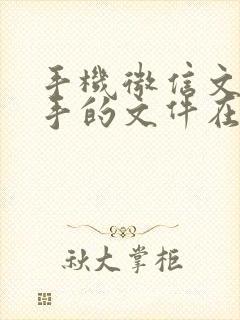 手机微信文件助手的文件在哪个文件夹