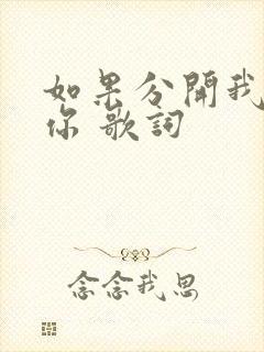 如果分开我也爱你 歌词