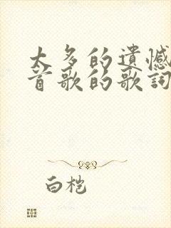 太多的遗憾是哪首歌的歌词