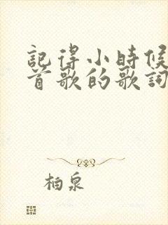 记得小时候是哪首歌的歌词