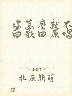 你怎么就不能明白歌曲原唱