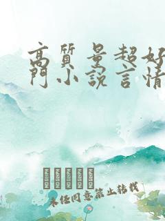 高质量超好看冷门小说言情