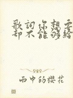 歌词你想要的我却不能够给你我所有