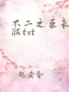不二之臣未删减版txt
