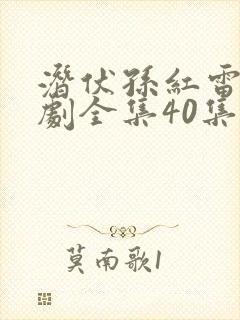 潜伏孙红雷电视剧全集40集免费观看