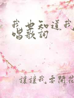 我也知道我配原唱歌词