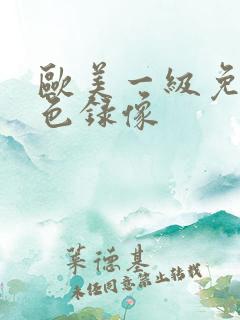 欧美一级免费黄色录像