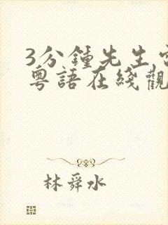 3分钟先生电影粤语在线观看