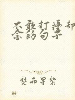 不敢打扰却很想念的句子