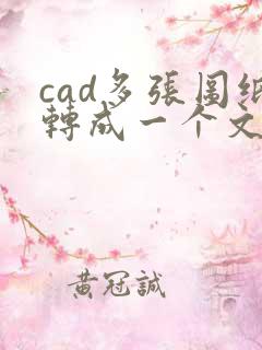 cad多张图纸转成一个文件pdf
